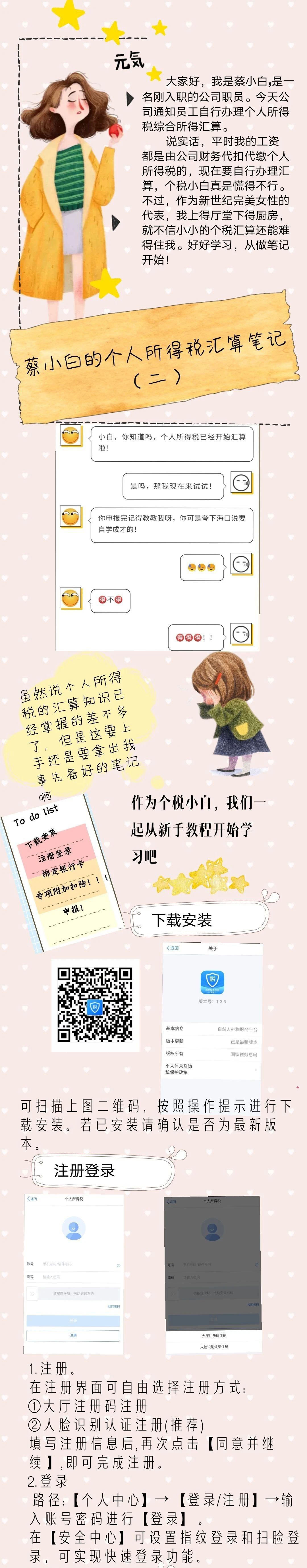 漫畫 | 做完這組辦理流程筆記，再也不用擔(dān)心蔡小白不會(huì)個(gè)稅匯算啦！